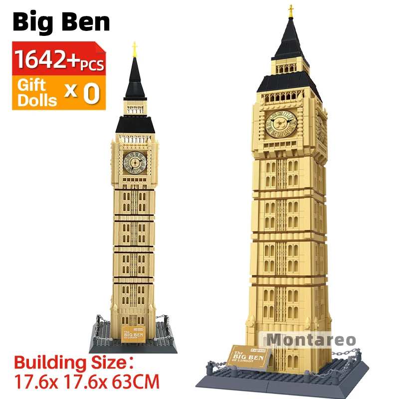 1642Pcs Big Ben London Architecture Building Blocks DIY Educational Toys Gift 