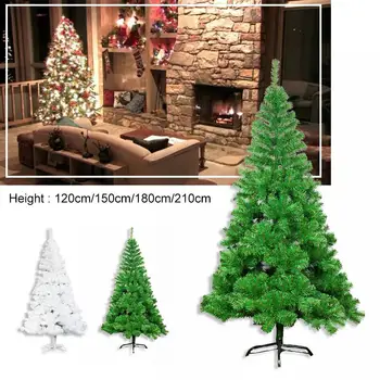 

CZ 1.2/1.5/1.8/2.1M Multiple Specifications Ordinary Iron Stand Christmas Tree Green/White Dense Style For Christmas Decorations
