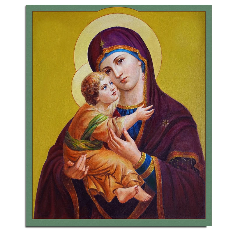 

"Virgin Of Silver Spring Theotokos" 5D DIY Diamond Painting Religion Full Square Diamond Embroidery Rhinestones Mosaic Painting