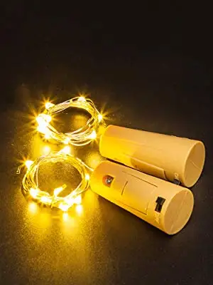Wine Bottle Cork Lights Battery Operated LED Cork Shape Silver Copper Wire Colorful Mini Fairy Lights for Christmas Party Decor