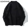 GONTHWID – pull tricoté Streetwear pour homme, pull décontracté, Hip Hop, mode Harajuku, 2022 ► Photo 3/6