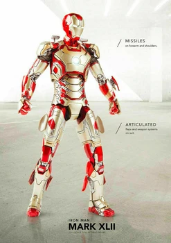 

Iron Man MK42 Action Figure Set LED 6" Alloy Movable Doll In Stock 1/12 Scale Comicave Model for Fans Gifts