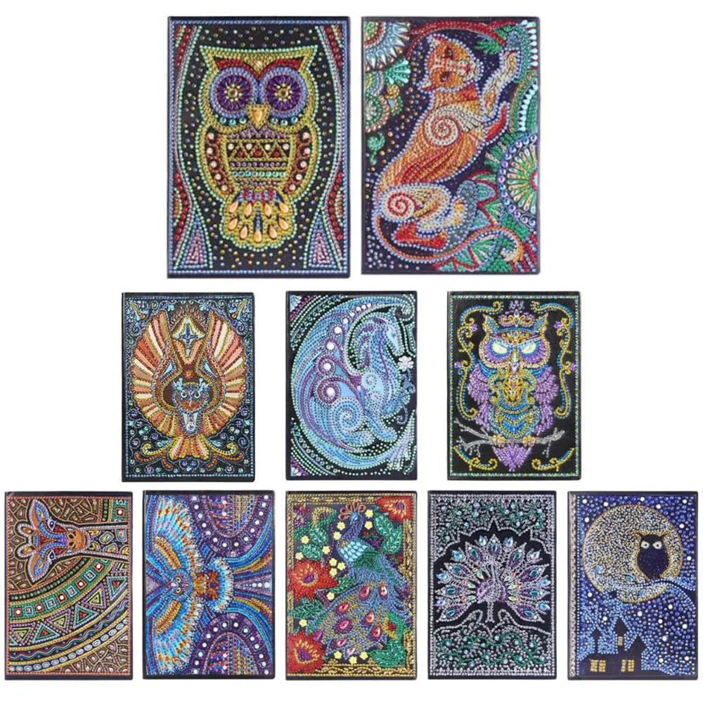 50 Pages Diamond Painting Notebook DIY Animal Special Shaped Diamond