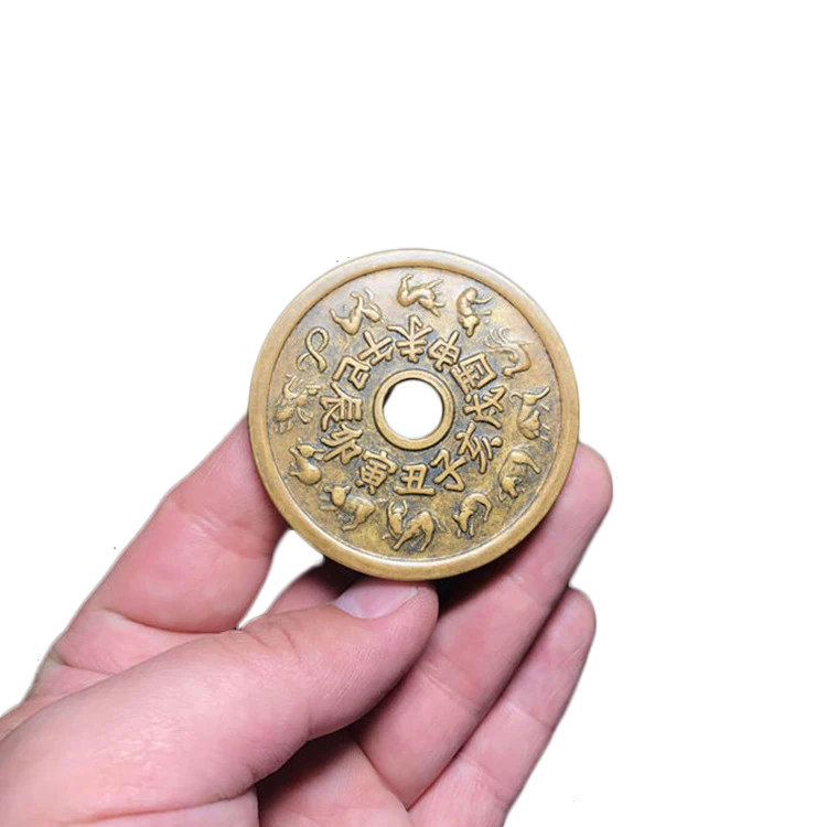 

LAOJUNLU Imitation Antique Copper Coins Twelve Zodiac Gossip Money Treasure Replica