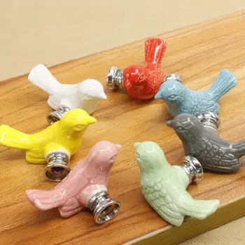 

2Pcs/Set Drawer Pull Cupboard Knobs 3D Cartoon Bird Drawer Handles Peace Dove Grip With Scrws For Wardrobe Cabinet
