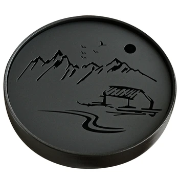 

Ceramic Metal Tea Tray Drainage Water Storage Kung Fu Tea Set Room Board Table Black Chinese Tea Cup Ceremony