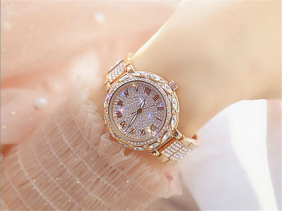 Fashion Top Brand Luxury Women Bracelet Watches Ladies Rose Gold Diamond Quartz Waterproof Women's Wrist Watch Clock Reloj Mujer