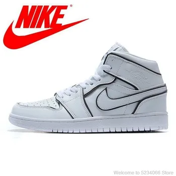 

Original Nike Air Jordan 1 AJ1 OG Black and White Colorful 3M Middle Cut Men's Basketball non-slip Shoes Size 40-45 CK6587-100