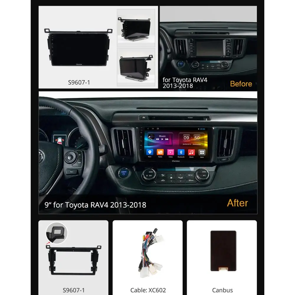 Excellent 360°Panoramic 4G+WiFi 8Core 4+64G Android 9.0 Car Multimedia Player Radio For Toyota RAV4 RAV 4 2013-2019 GPS SPDIF DSP CarPlay 1