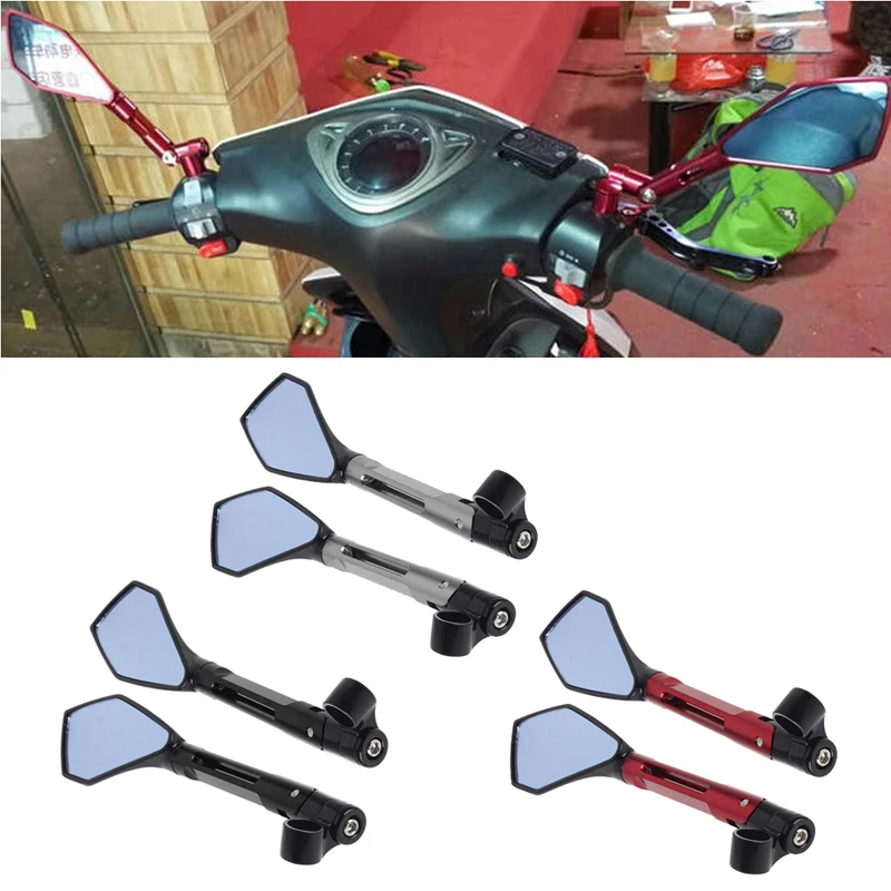 2x универсальное мотоциклетное зеркало заднего вида для Honda Suzuki Yamaha Kawasaki