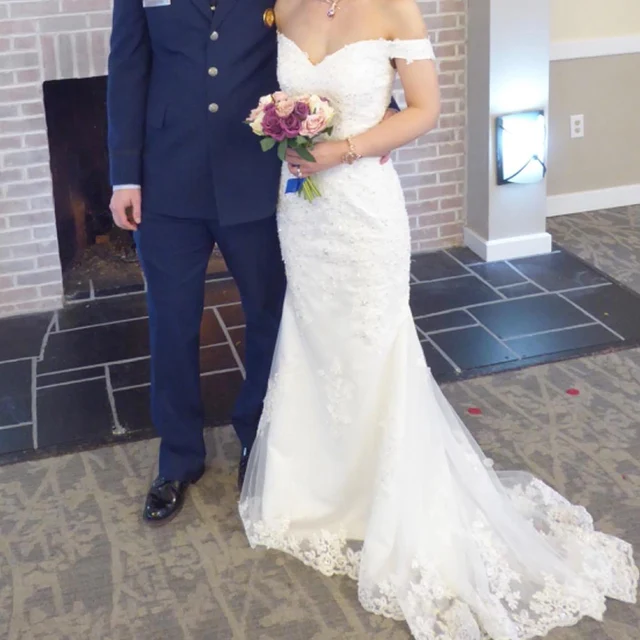 Off the Shoulder Long Mermaid Evening Dresses Lace abiti da sera Applique Robe De Soiree longue Formal Gowns abiye gece elbisesi Ivory