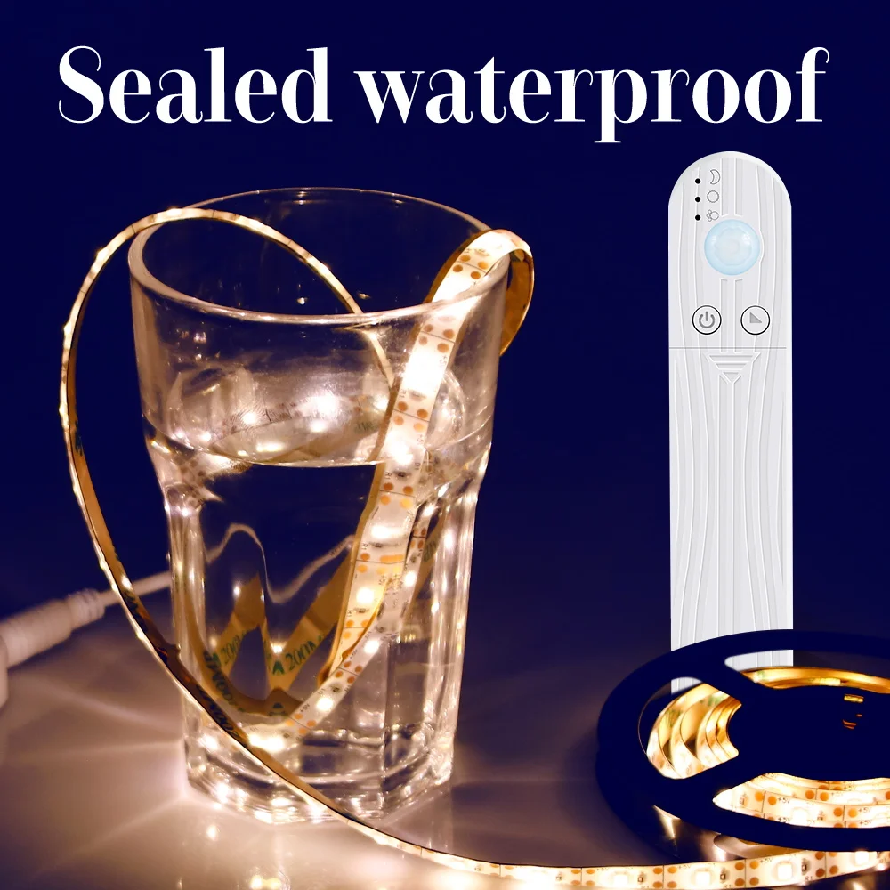 

Dimmable LED Under Cabinet Light Strip Led Motion Sensor Night Lamp Battery Powered LED Closet Lights Wardrobe Bathroom lighting