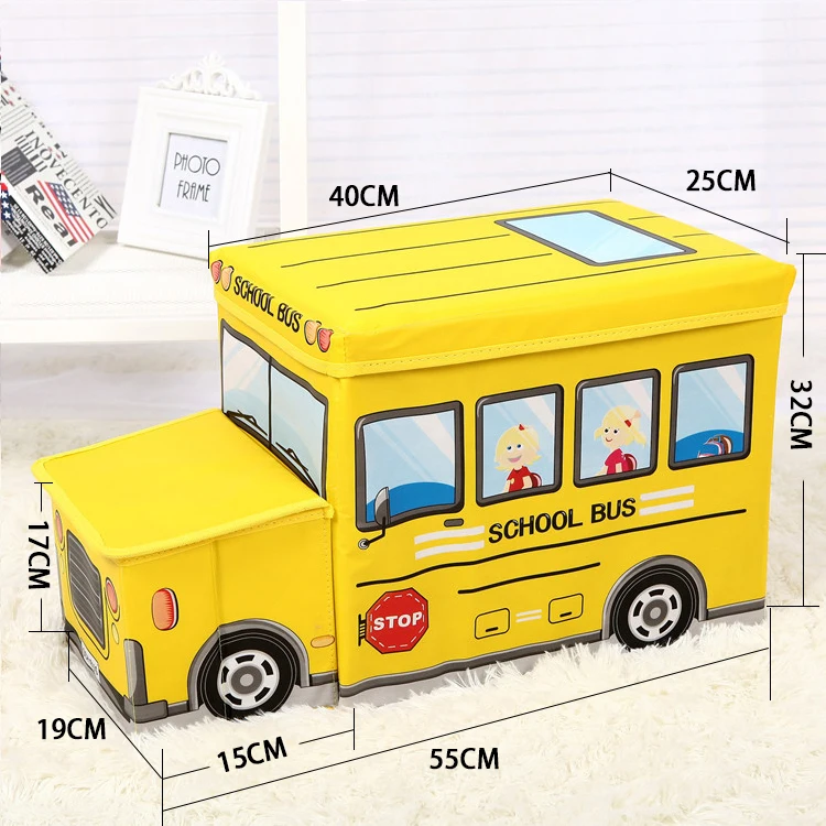 CTHome органайзер в форме автобуса для детской одежды, коробка для хранения игрушек, складная Автомобильная игрушка из мультфильма, корзина для хранения, детская корзина для хранения - Цвет: SNH0011-Front-5