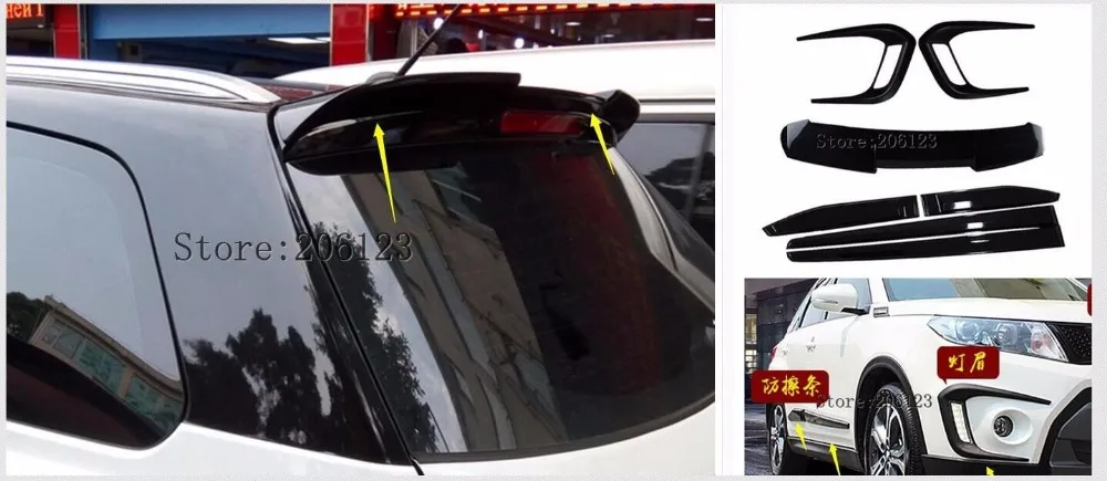 

for Suzuki Vitara 2016 2017 2018 ABS car sopiler Tail Rear Bumper Protector body side molding fog cover Trim