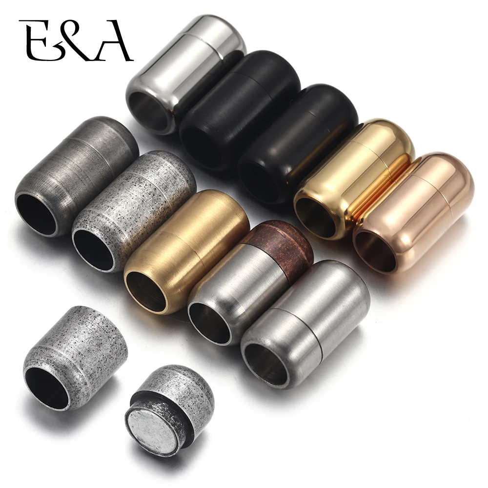 

4Pcs Stainless Steel 3mm - 8mm Magnetic Clasps Leather Cord Bracelet Magnet Lace Buckle Necklace DIY Jewelry Making Accessories