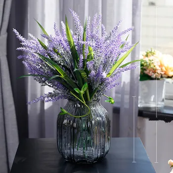 

1pc Provence Lavender Flower Bouquet Silk Artificial Flowers Decorative Simulation of Aquatic Plants