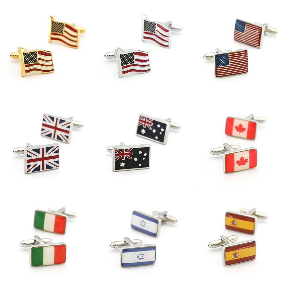 

Flag Design Fashion Cufflinks For Men Quality Copper Material National Emblem Cuff Links Wholesale&retail