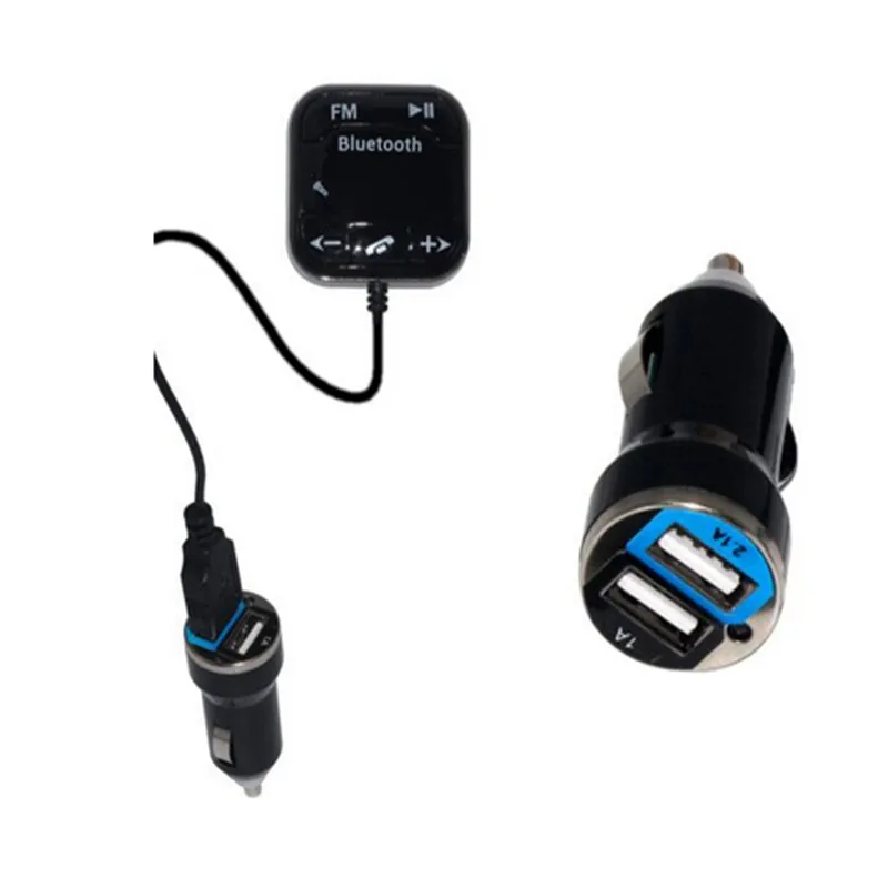 BT760 Bluetooth громкой связи быстрое зарядное устройство двойной USB зарядное устройство Автомобильный Адаптер зарядного устройства для телефона автомобильный аудио mp3-плеер fm-передатчик - Название цвета: Черный
