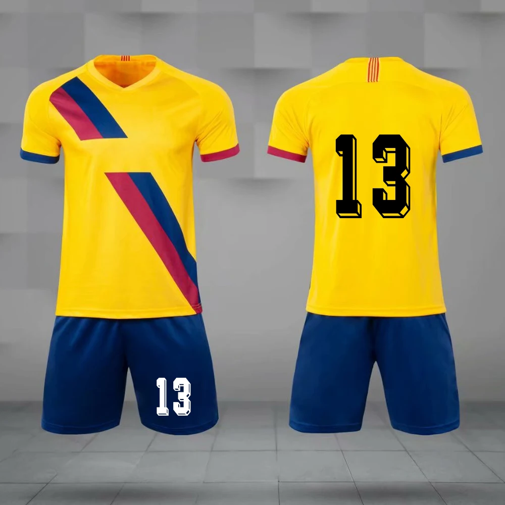 На заказ мужской, футбол тренировочный костюм комплекты детские футбольные комплекты униформы для взрослых молодежная команда Survete Мужские t футбольные майки номер - Цвет: 13