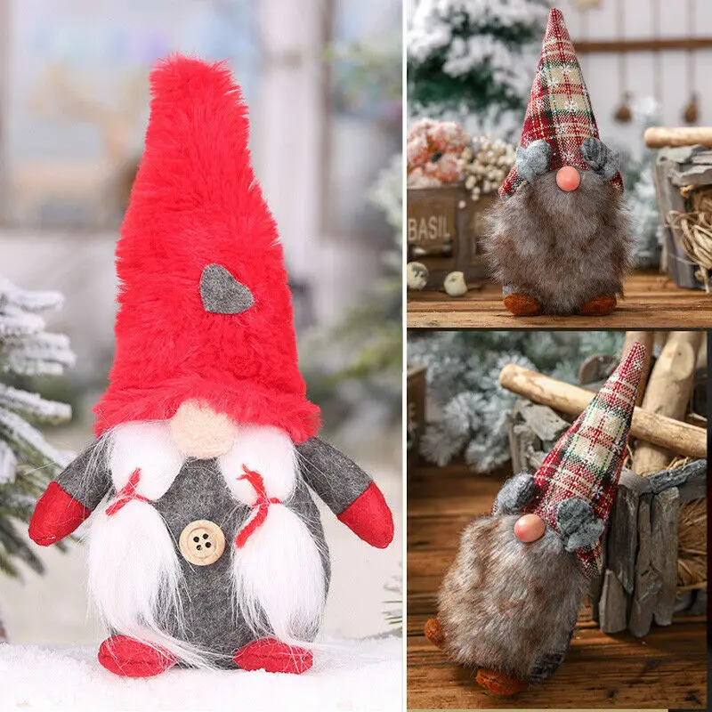 

Merry Christmas Drop Ornaments Pendant Long Hat Santa Gnome Plush Doll Ornament Xmas Tree Decor