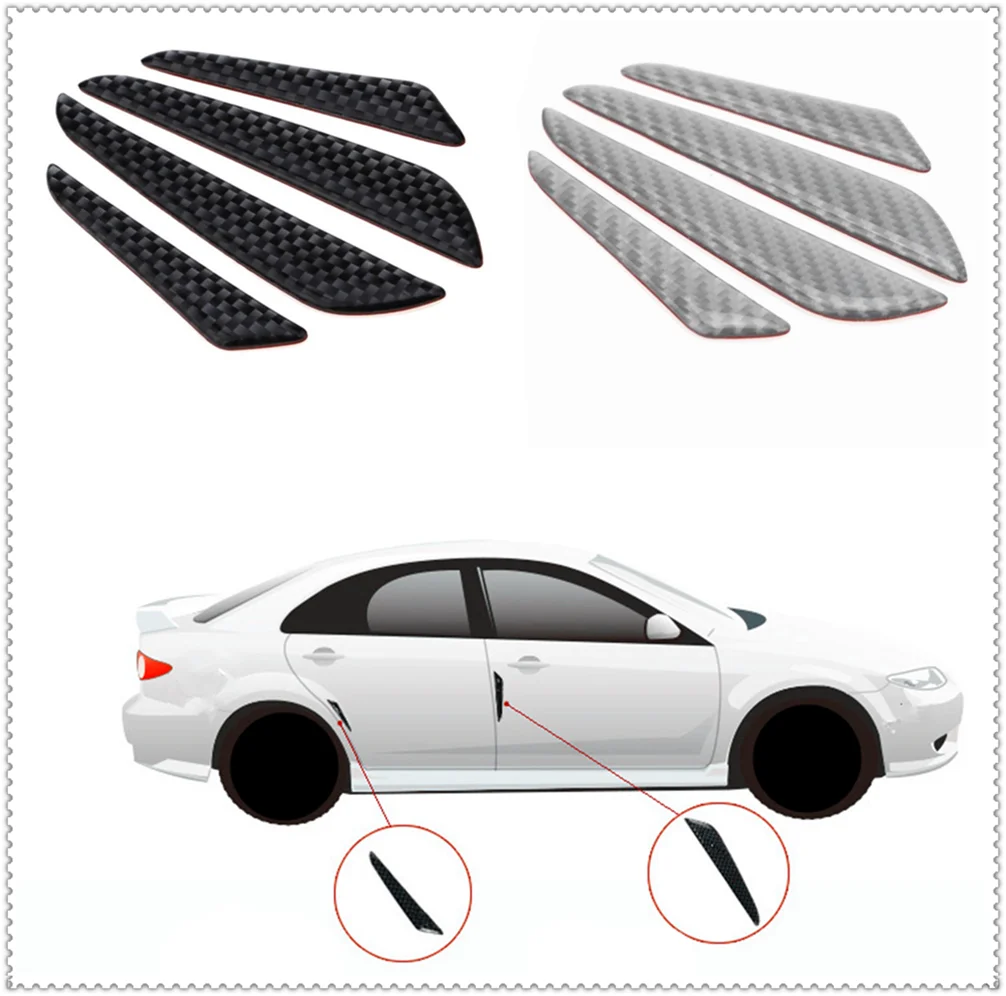 4 pcs car shape carbon fiber bumper door edge anti-collision strip for Kia Soul Forte5 Cadenza Telluride Pro Venga