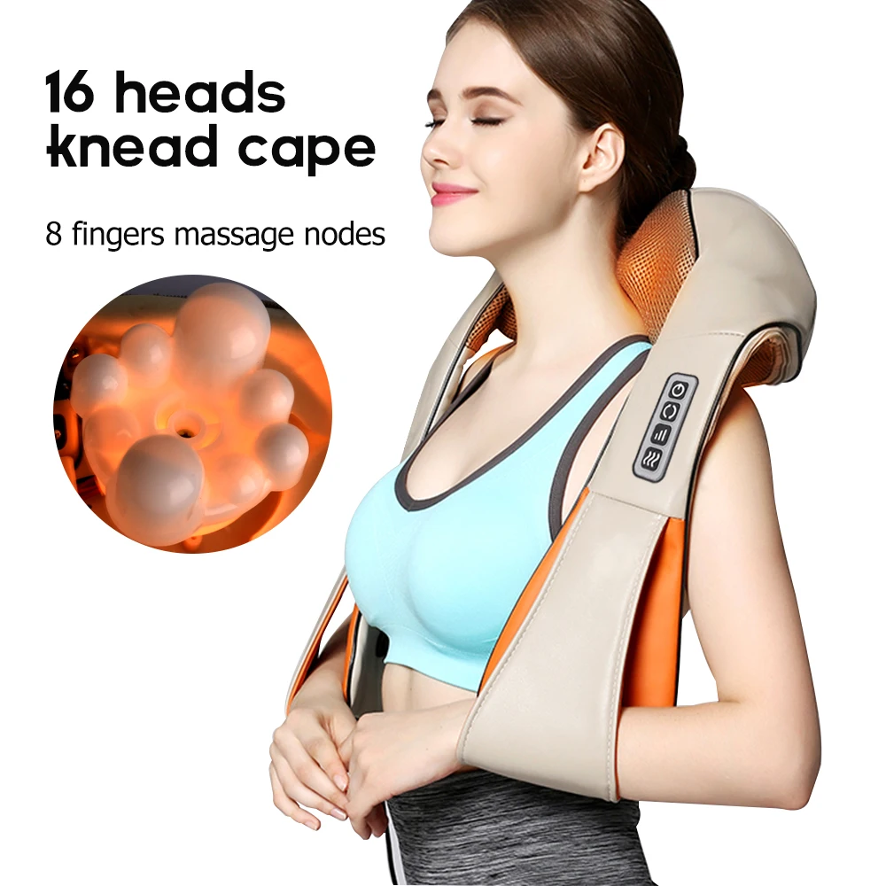 U Shape Electrical Shiatsu Back Neck Shoulder Body Massager Infrared Heated Kneading Car Home Health Care Relaxation Massager