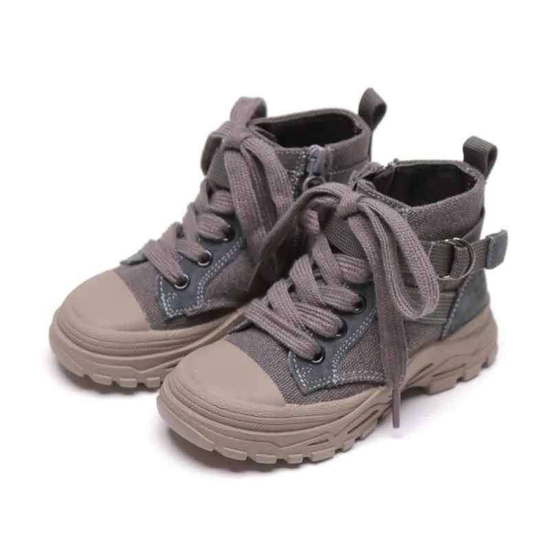 Новые кожаные ботинки-мартинсы MHYONS для девочек детские Нескользящие теплые