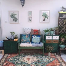 Нордический Ретро этнический жаккардовый Мандала Круглый коврик цветок нордический Печатный круглый ковер для гостиной Детская комната большой коврик CF