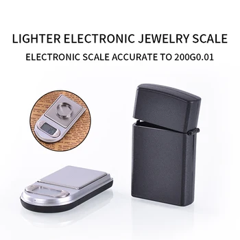 

New Cigarette Lighter Shape Digital Pocket Scale Mini Lighter Style Jewelry Scale 200g/0.01g Platform Is Waterproof#