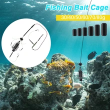 

New Carp Fishing Bait Cage Inline Method Feeder Spring Hook 30-80g Weighted Feeder Hook Artificial Lure Carp Fishing Accessories