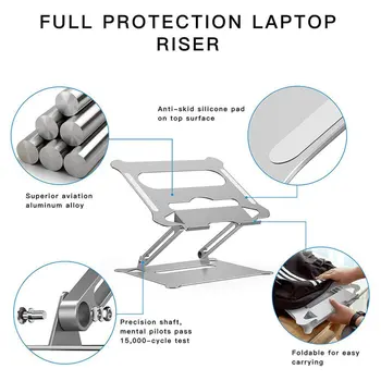 

Aluminum Alloy Bracket Full Metal Notebook Stand Foldable Desktop Lifting Computer Stand Heat Dissipation Support Seat