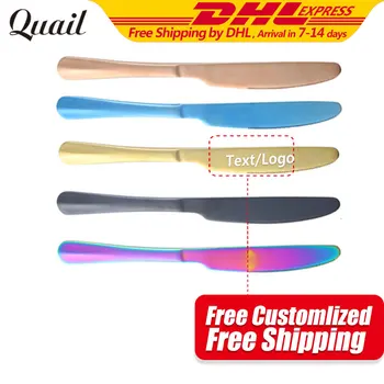 

Quail 50pcs a Lot Free Engraved on Dinner Knives as Gifts Tableware Dining Knife Beef Steak Cutter Dinnerware Meat Steak Knife
