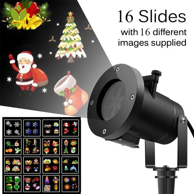 16 patrones reflector al aire libre impermeable led navidad halloween proyector laser lampara led jardin fiesta al aire libre luz decoracion