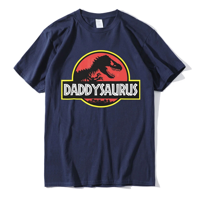 

Dinosaur Men's Shirt Father's Day Gifts Funny Graphic Dad Saurus 100% cotton shirts men clothing Dad Family Birthday Party Tops