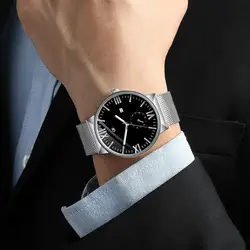 Saatleri 2019 высококачественные простые мужские часы с календарем кварцевые часы из нержавеющей стали Элегантные Аналоговые Роскошные