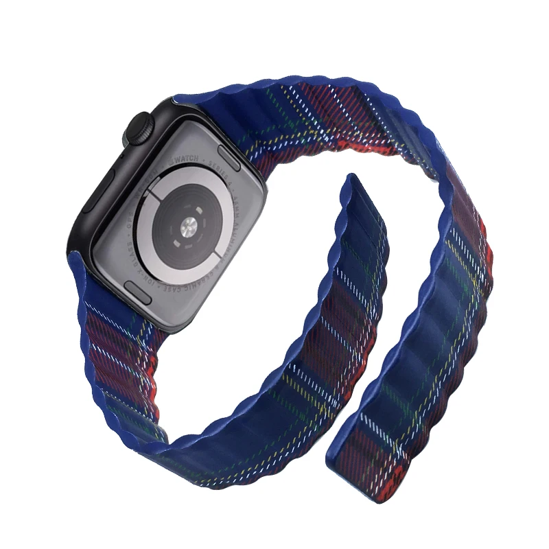 Ремешок для часов Apple Watch 6 iwatch 5 40 мм кожаный браслет с двойной магнитной застежкой