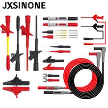 Jxsinone p1300 série substituível multímetro sonda teste gancho & teste kit de chumbo 4mm banana plug jacaré clipe ferramenta automotiva