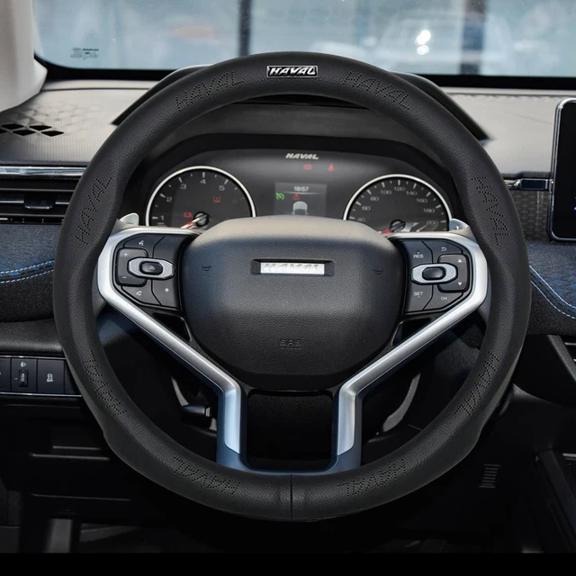 العرف سيارة ألياف الكربون بقرة مانعة للتسرب عجلة القيادة غطاء شل Skidproof اكسسوارات السيارات ل Haval Jolion 2021-2