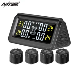 Antsir – moniteur de pression des pneus, TPMS solaire avec 4 capteurs externes, contrôle de la pression des pneus, alarme de sécurité automobile, accessoires de voiture 