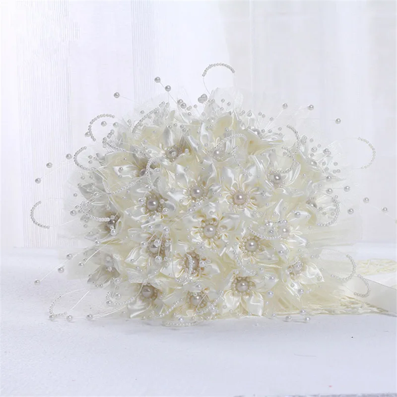 Wedding Bouquet Bridal Wedding Supplies Bridesmaid Holding Flower Silk Rose White Bouquet For Bride Marriage wedding bouquets artificial rose flowers wedding flower decoration