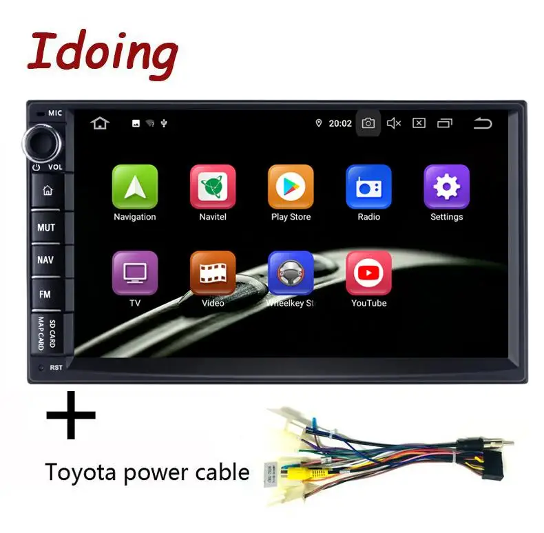 Toyota Power Cable Idoing " Универсальный Восьмиядерный 2Din автомобильный Android 9,0 Радио мультимедийный плеер PX5 4 Гб ОЗУ 64 Гб ПЗУ gps навигация ips экран TDA 7850 - Цвет: Toyota Power Cable