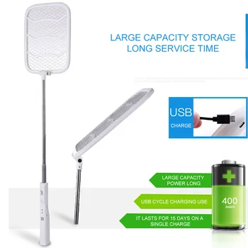 

1 Pcs Rechargeable Electric Mosquito Zapper Swatter Racket Anti Insect Bug Bat Wasp Mosquito Killer Electric Mosquito Swatter