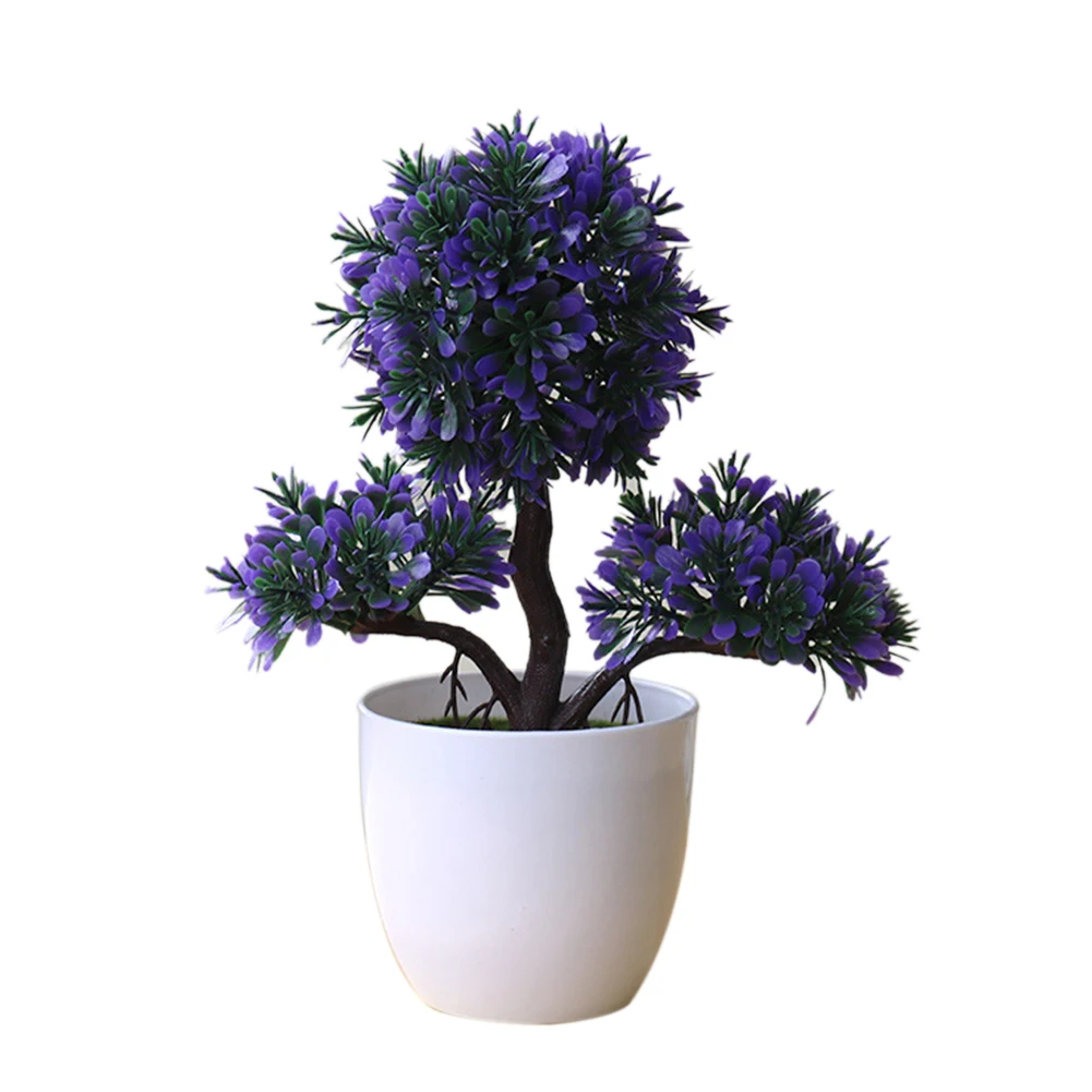 Home Decor 1PC Welcoming Pine Bonsai Simulation Decorative flowers and Wreaths Artificial Flowers Fake Green Pot Plants