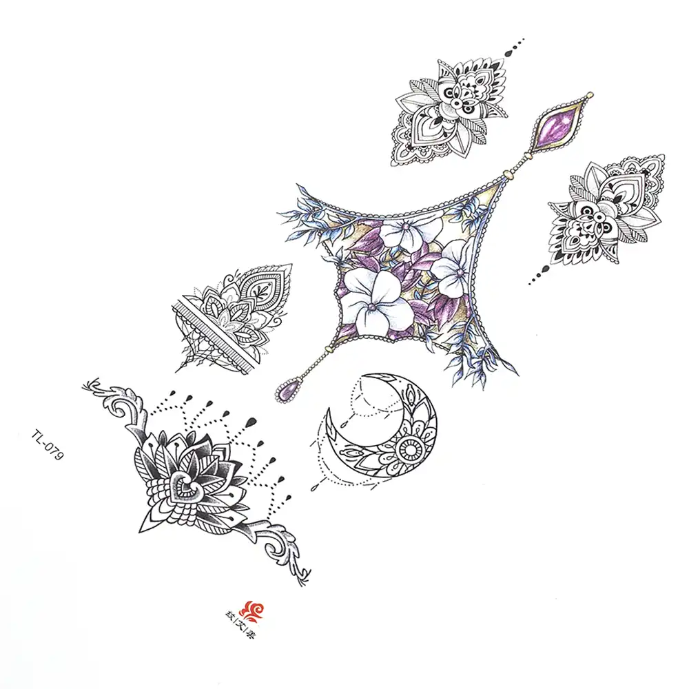 Rose Geometry Cool Temporary Tattoo Sticker Women Minimalist Lines Pattern Body Art New Design Fake Men Tattoos Korean Fashion Aliexpress