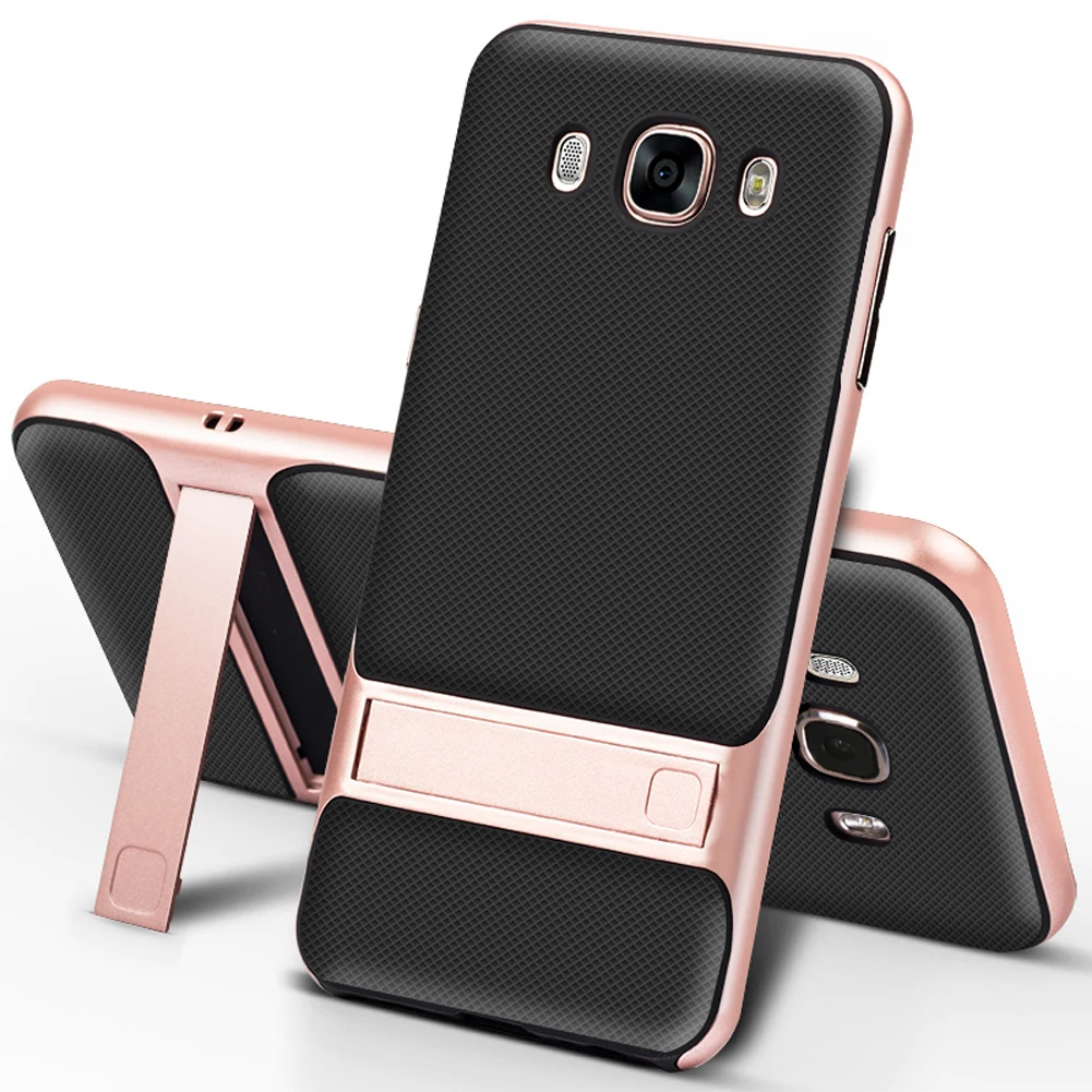 3D Kickstand мобильный чехол для samsung Galaxy J7 силиконовый чехол 5," TPU PC Гибридный телефон задняя Броня сумка samsung J7 J710 J7 LTE - Цвет: Royce Rose Gold