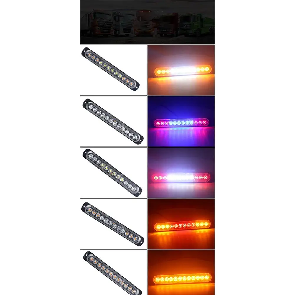 4 шт 12 V-24 V 12LED грузовик боковой габаритный фонарь ультра-тонкий проблесковым маячком фонарь задний Реверс поворота индикатор предупреждения лампа