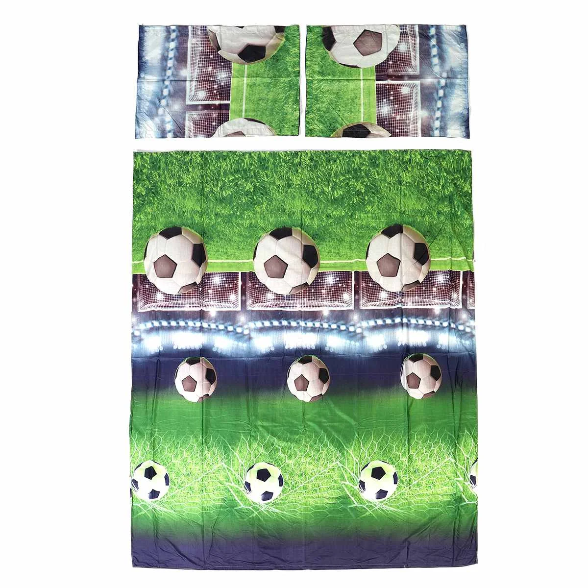 3Pcs Set 200cmx230 cm Fashion 3D Polyester Football Field Duvet cover Bedding Sets Cover Sets Pillowcase Sport Boy Gift Textile