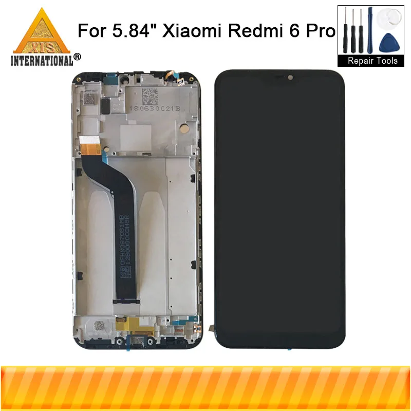 Оригинальный ЖК экран Axisinternational для Xiaomi Redmi 6 Pro + сенсорный дигитайзер с рамкой A2