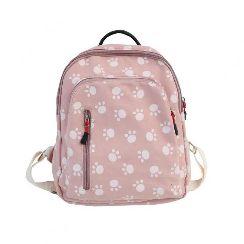 

Fashion Printing Paw Women Canvas Backpack Teenage Girl School Bag High Quality Travel Backpack Women Zipper Book Bag For Girl