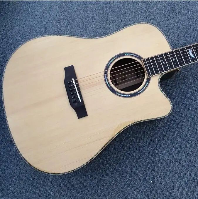 

handmade 41" acoustic guitar solid spruce top acoustic electric guitar free shipping locust logo electrical acoustic guitar